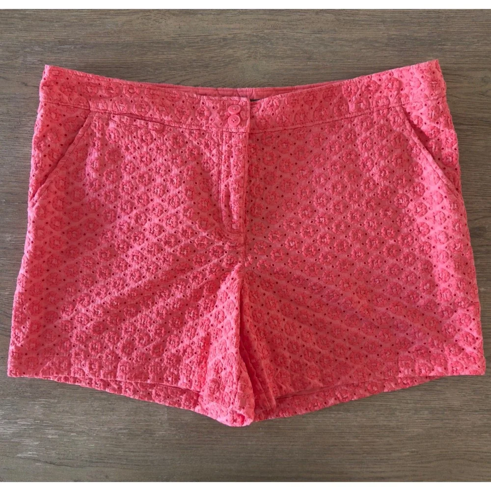 Tommy Bahama‎ Eugenia Eyelet Short-Coral-Women's Size 16-NWT-Fully Lined Cotton